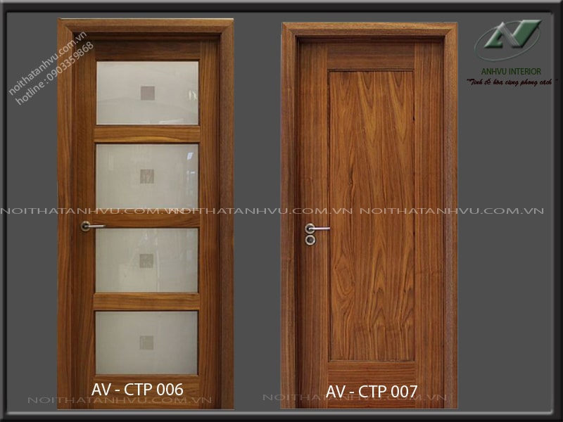 Mẫu cửa gỗ óc chó cao cấp - Nội thất Anh Vũ