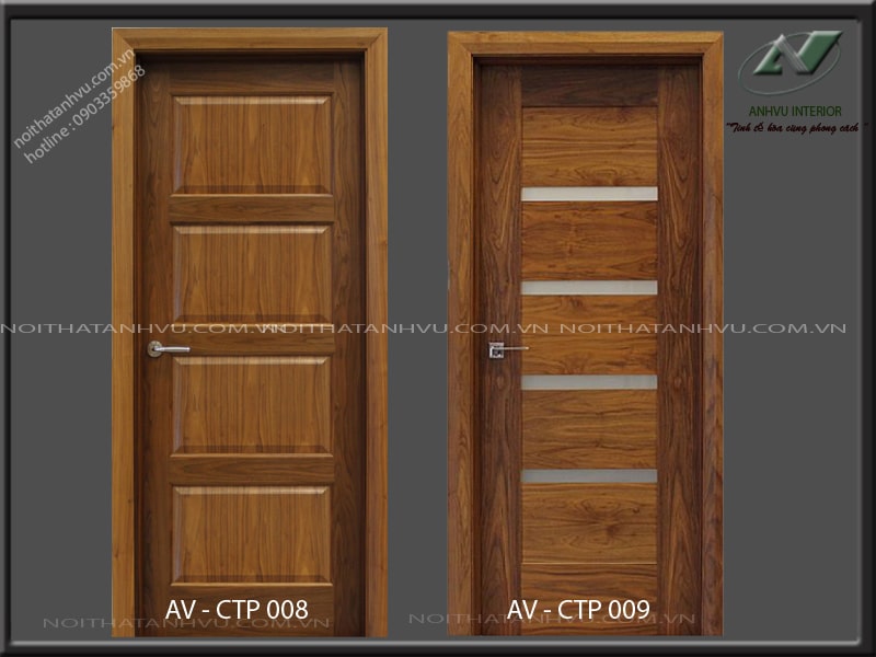 Mẫu cửa gỗ óc chó cao cấp - Nội thất Anh Vũ