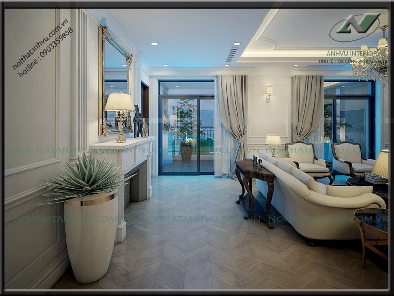 Thiết kế nội thất chung cư tân cổ điển Mr. Dũng - Royal City 3 Thiết kế nội thất chung cư tân cổ điển - Nội thất Anh vũ