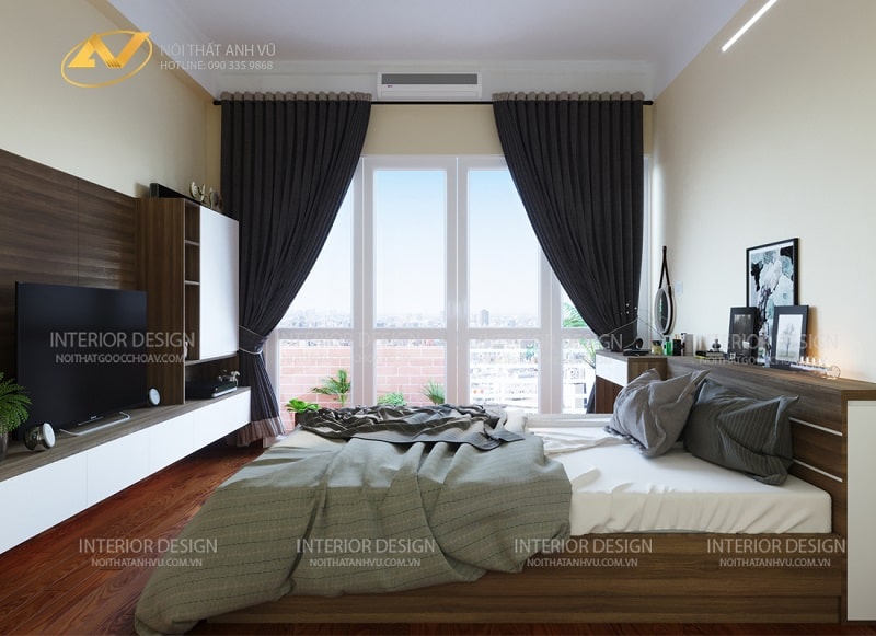Thiết kế nội thất chung cư 2 phòng ngủ Mr. Ngọc - Sài Đồng 2 Thiết kế nội thất chung cư 2 phòng ngủ đơn giản - Nội thất Anh Vũ