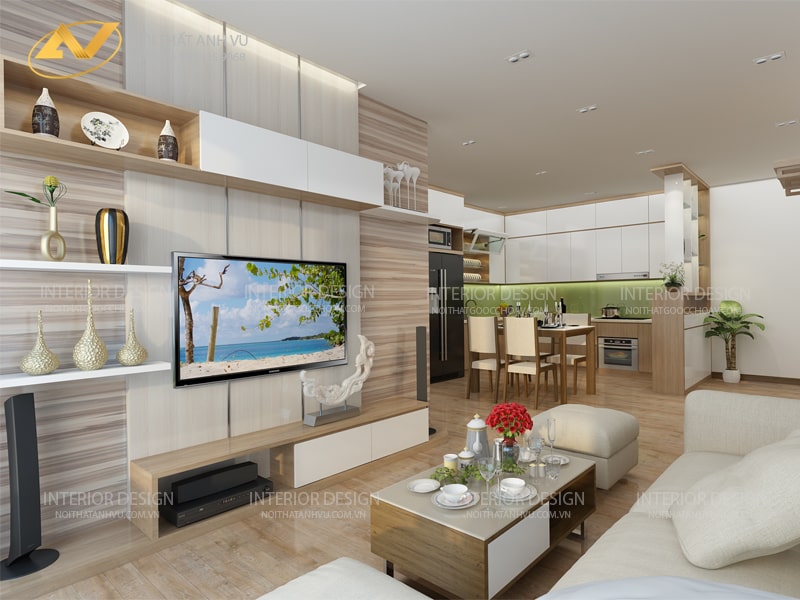 Thiết kế nội thất nhà chung cư Mrs. Huệ - Kim Đồng 1 Thiết kế nội thất nhà chung cư đẹp - Nội thất Anh Vũ