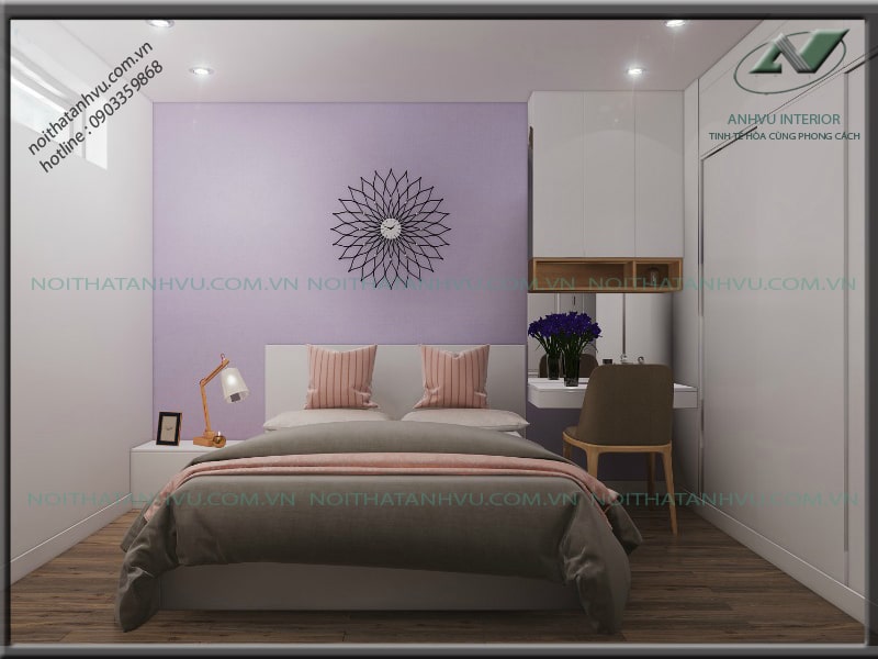 Thi công nội thất nhà chung cư chị Chúc - Nội thất Anh Vũ