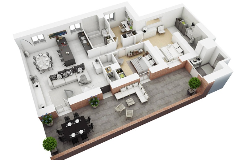 Nội thất căn hộ chung cư 80m2