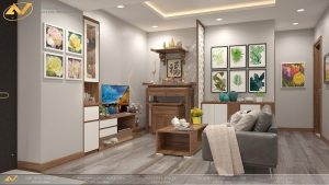 Thiết kế nội thất chung cư hiện đại Mr Kiên - Nội thất Anh Vũ