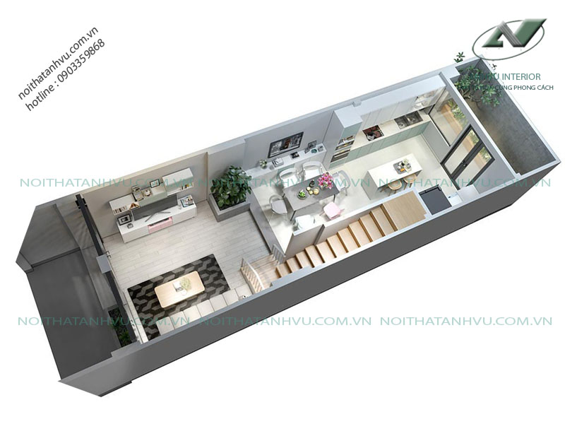 Thiết kế nội thất nhà đẹp diện tích nhỏ Mr. Tùng - Sài Đồng 2 Nội thất nhà đẹp diện tích nhỏ - Nội thất Anh Vũ
