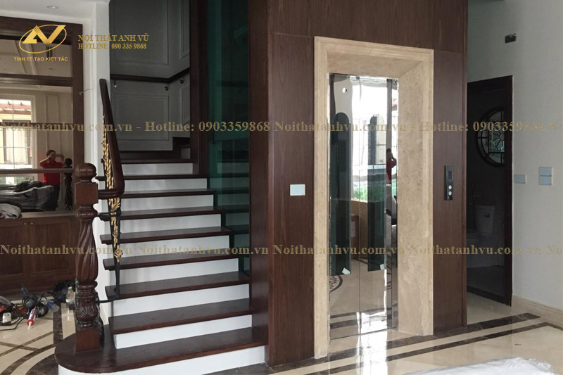 Thiết kế nội thất biệt thự gỗ óc chó tại Vinhome Riverside Mr Huy - Nội Thất Anh Vũ