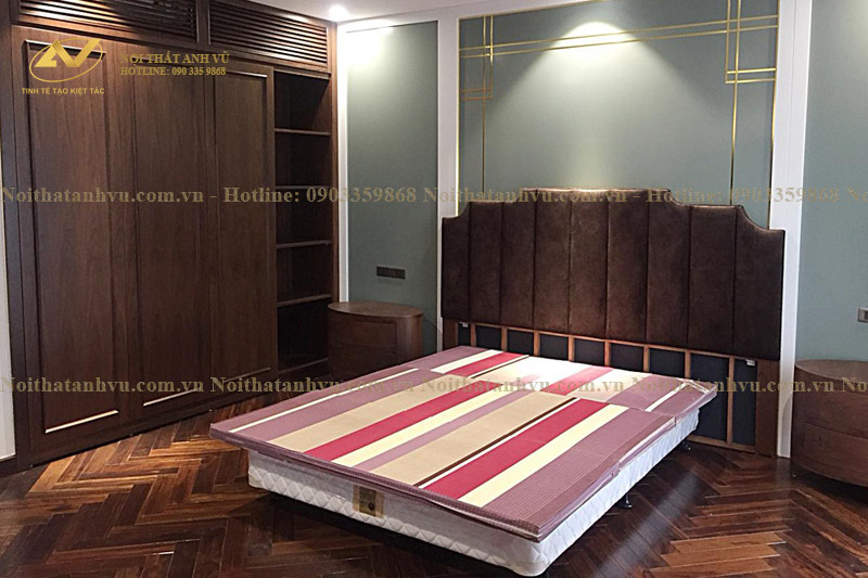 Thiết kế nội thất biệt thự gỗ óc chó tại Vinhome Riverside Mr Huy - Nội Thất Anh Vũ