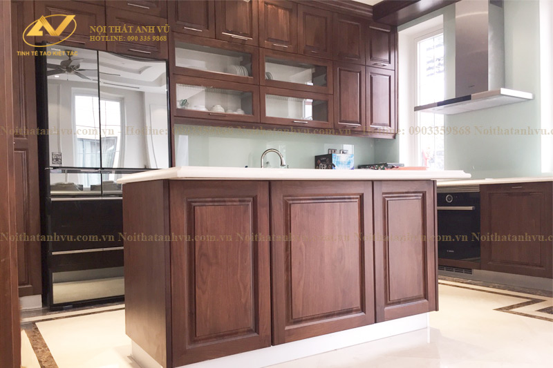 Thi công nội thất biệt thự gỗ óc chó tại Vinhome Riverside Mr Huy - Nội Thất Anh Vũ