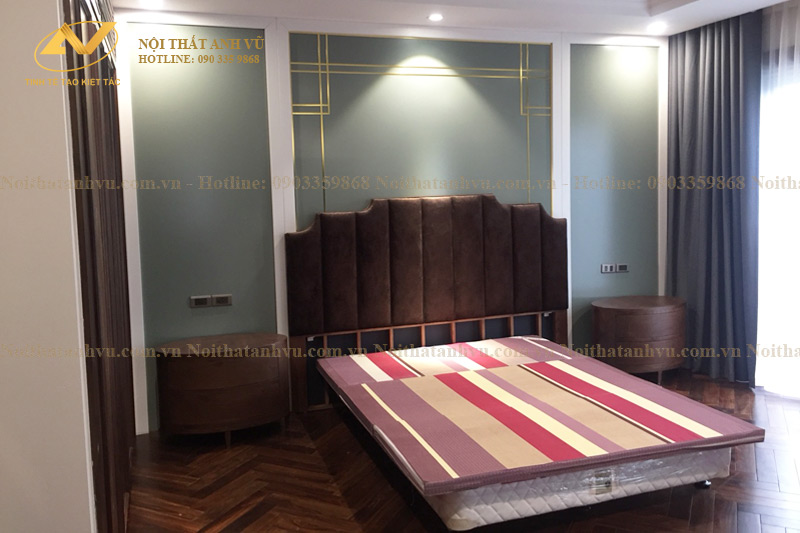 Thi công nội thất biệt thự gỗ óc chó tại Vinhome Riverside Mr Huy - Nội Thất Anh Vũ