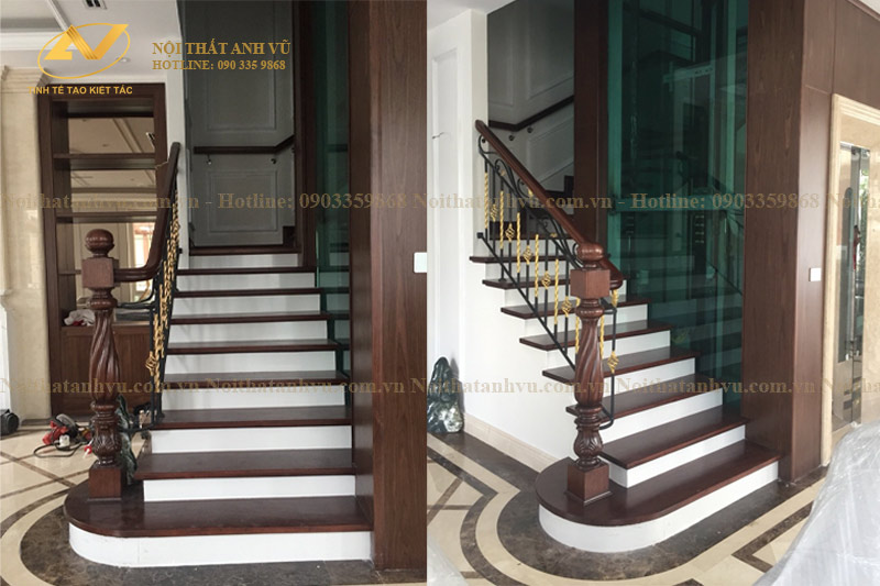 Thi công nội thất biệt thự gỗ óc chó tại Vinhome Riverside Mr Huy - Nội Thất Anh Vũ