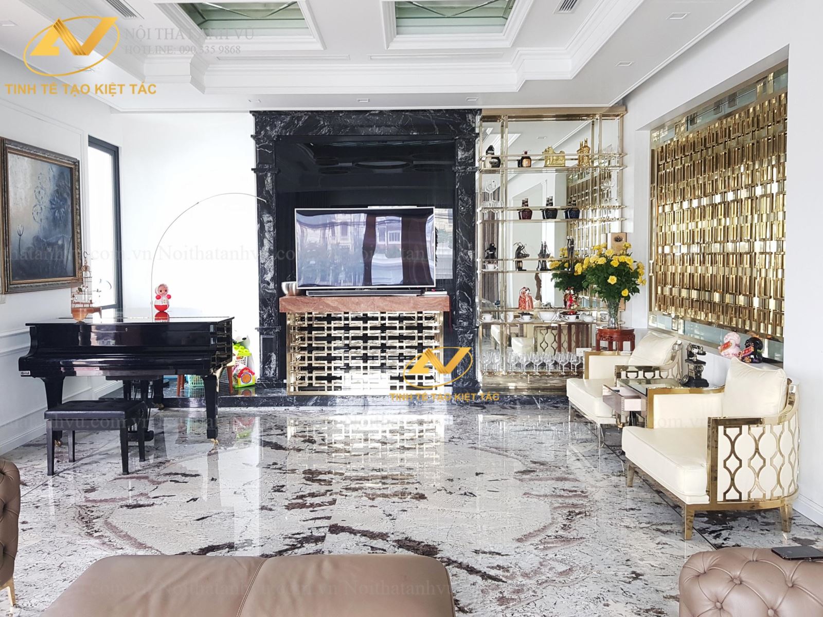 Thi công nội thất biệt thự sang trọng Mr. Chiến - Bồ Đề 3 Thi công nội thất biệt thự sang trọng - Nội thất Anh Vũ
