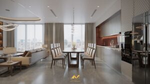 Bộ bàn ăn gỗ óc chó cao cấp