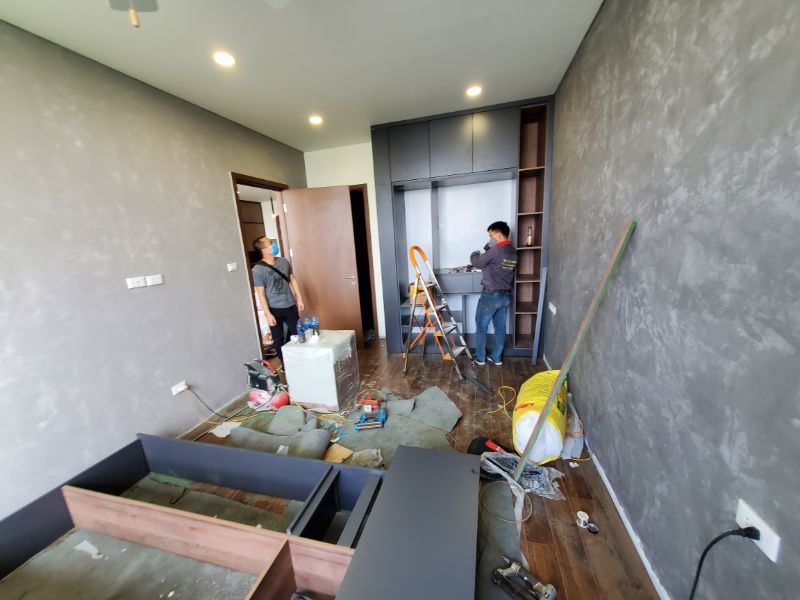 Thi công cải tạo nội thất căn hộ chung cư nhà anh Ngọc 12