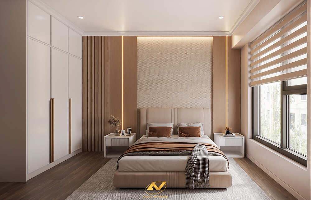 Mẫu nội thất phòng ngủ gỗ óc chó đẹp nhất năm nay 12
