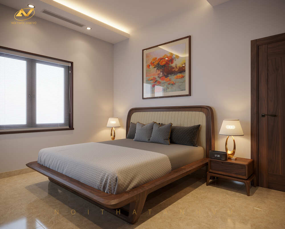 Mẫu nội thất phòng ngủ gỗ óc chó đẹp nhất năm nay 7